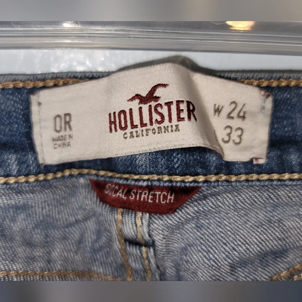 Hollister Denim Jeans 5 pocket decorative stitching - Picture 7 of 11